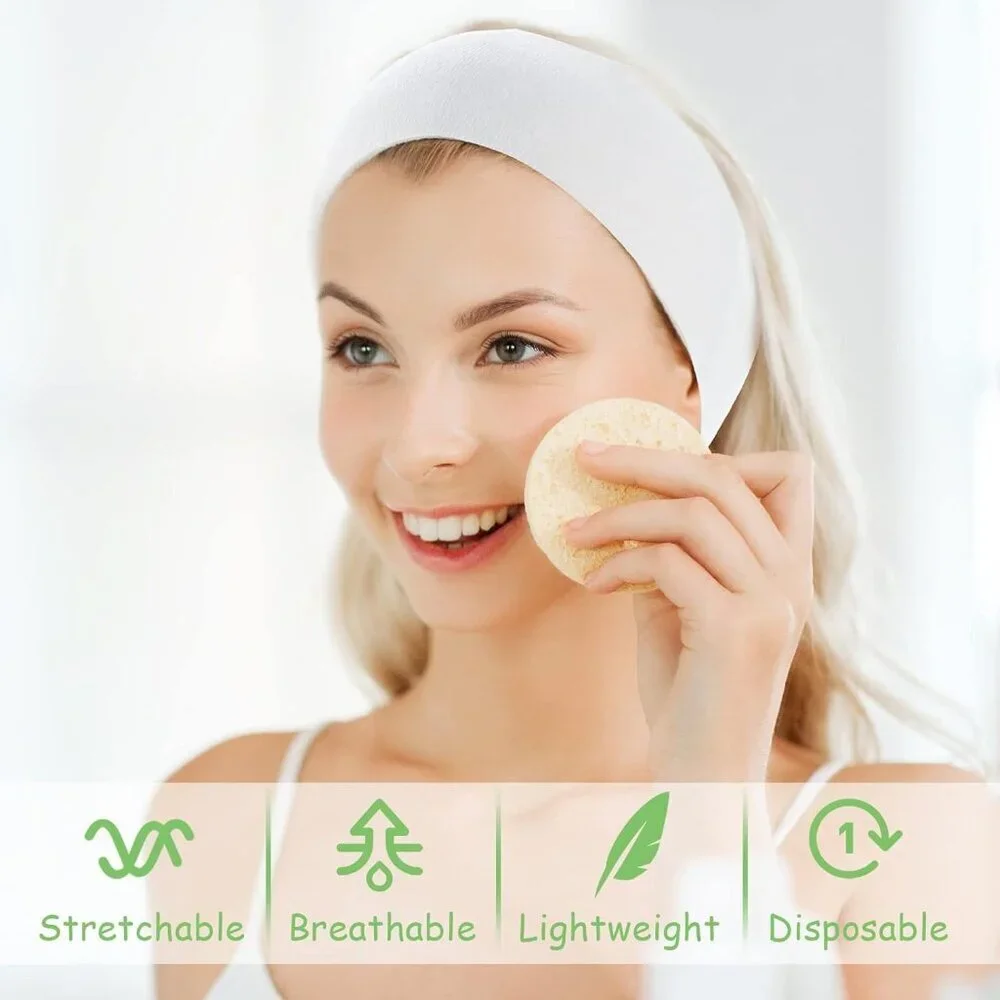 Disposable Spa Headbands Fabric Elastic 300 Pack for Facial Makeup Salon